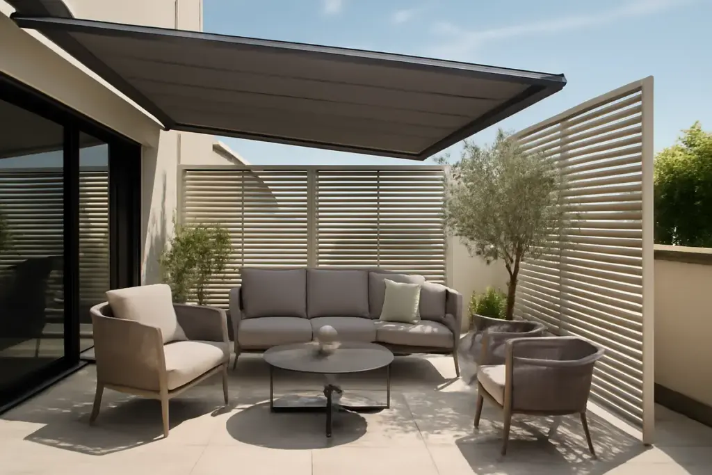 Stile moderno per la zona outdoor: come le schermature solari cambiano l’arredo del terrazzo